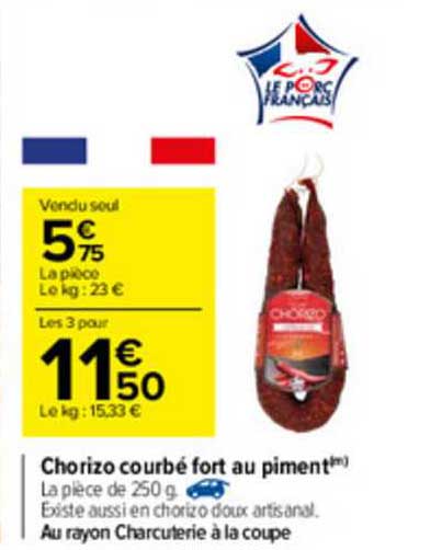 Chorizo Courbé Fort Eu Piment