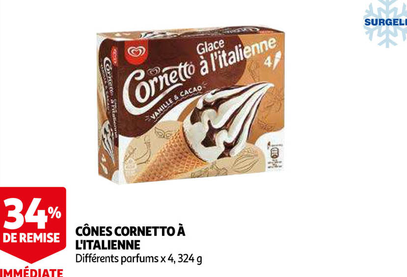 cônes cornetto à l'italienne