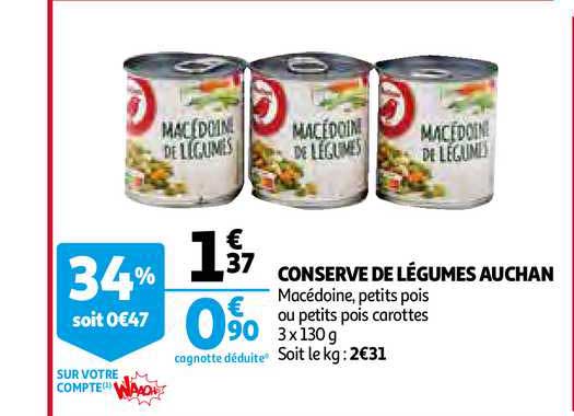 Conserve De Légumes Auchan
