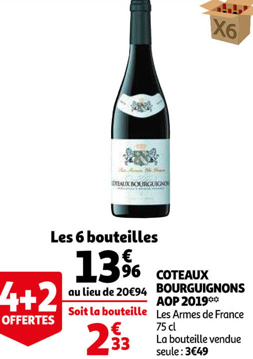 coteaux bourguignons aop 2019 les armes de france