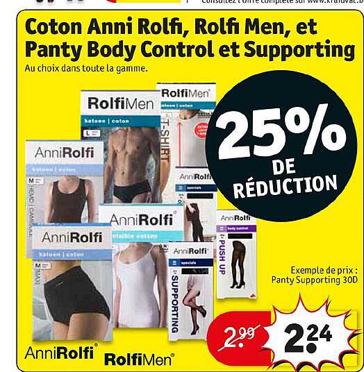 coton anni rolfi, rolfi men, et panty body control et supporting