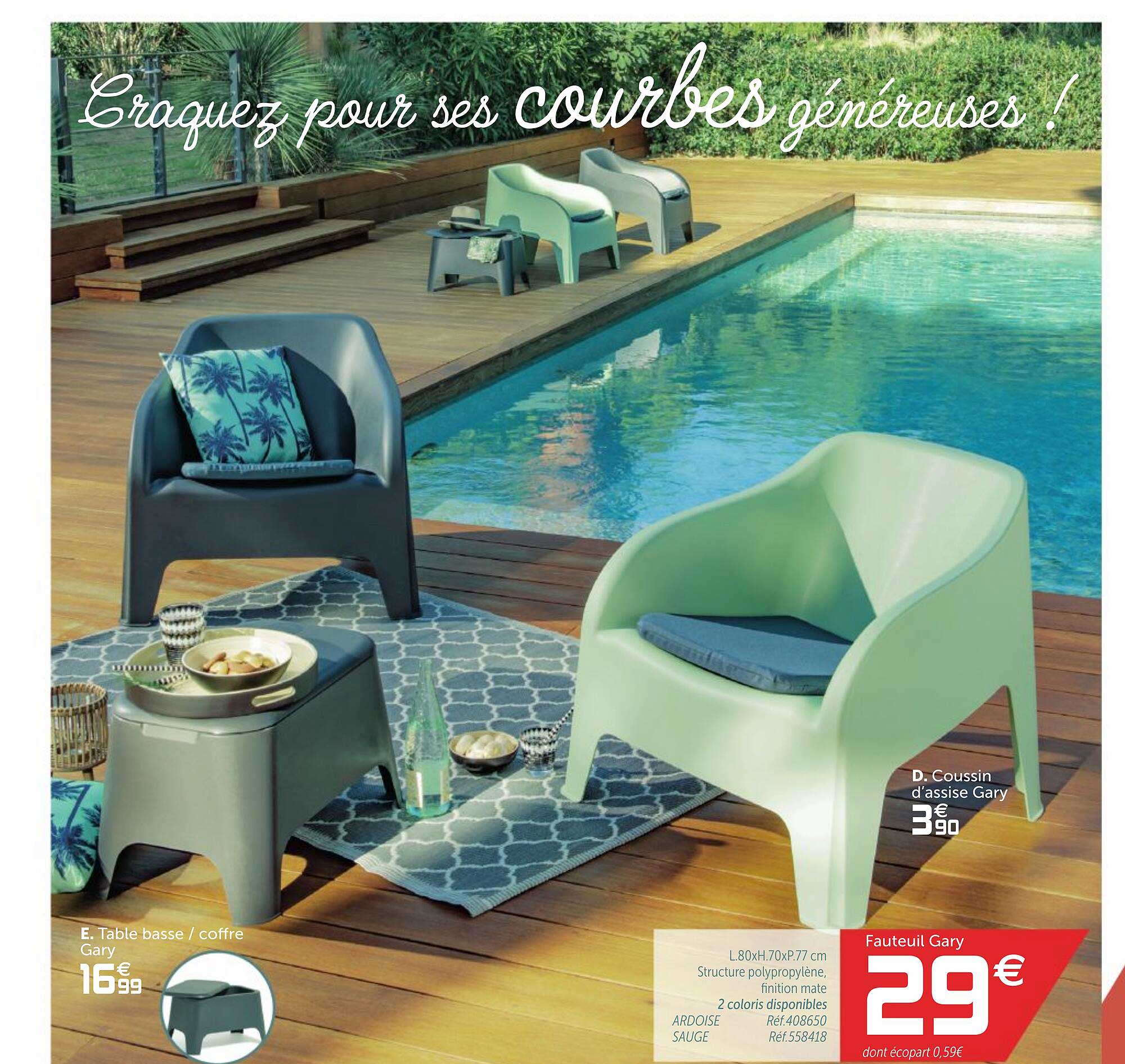 Coussin D'assise Gary, Table Basse -coffre Gary, Fauteuil Gary