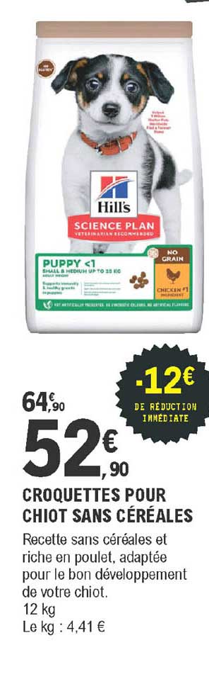 croquettes pour chiot sans céréales