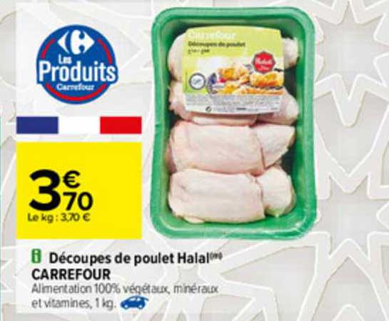 découpes de poulet halal carrefour