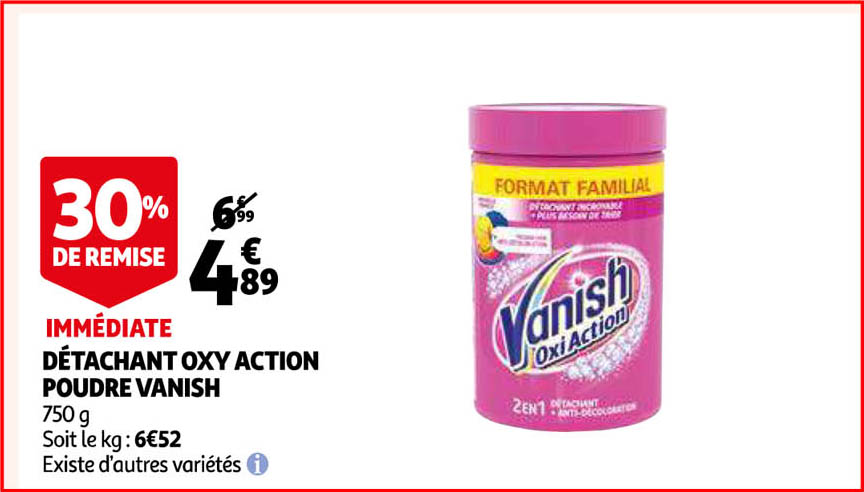 détachant oxy action poudre vanish