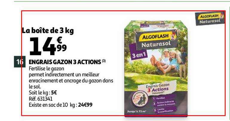 Engrais Gazon 3 Actions Algoflash