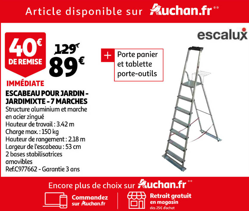 Escabeau Pour Jardin-jardimixte - 7 Marches Escalux