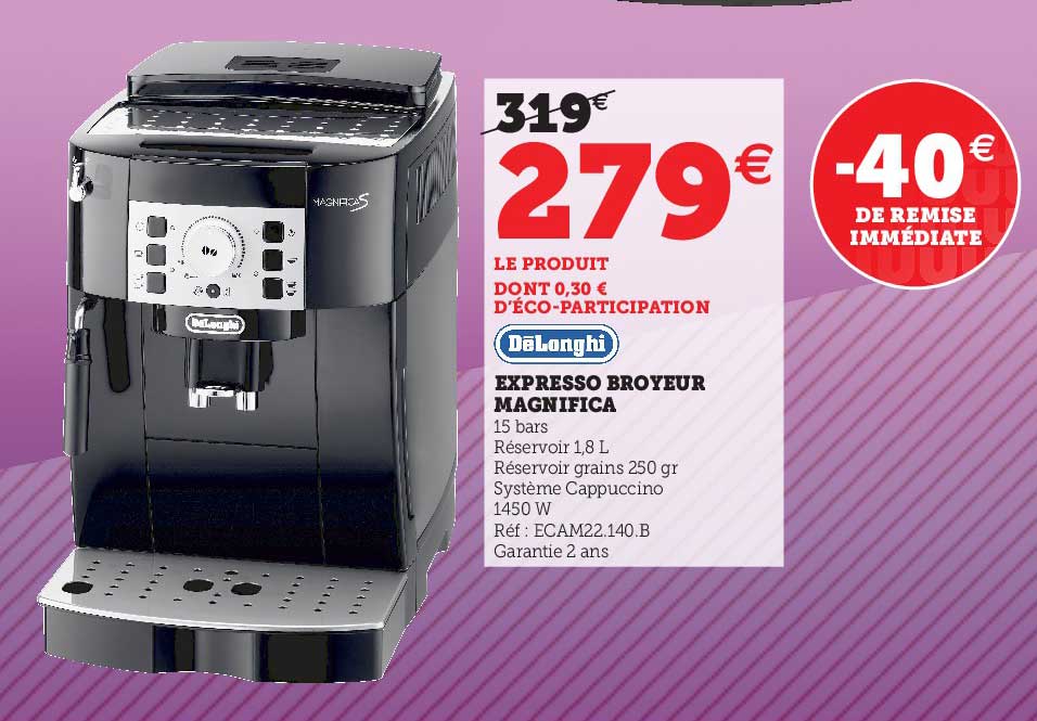 Expresso Broyeur Magnifica Delonghi