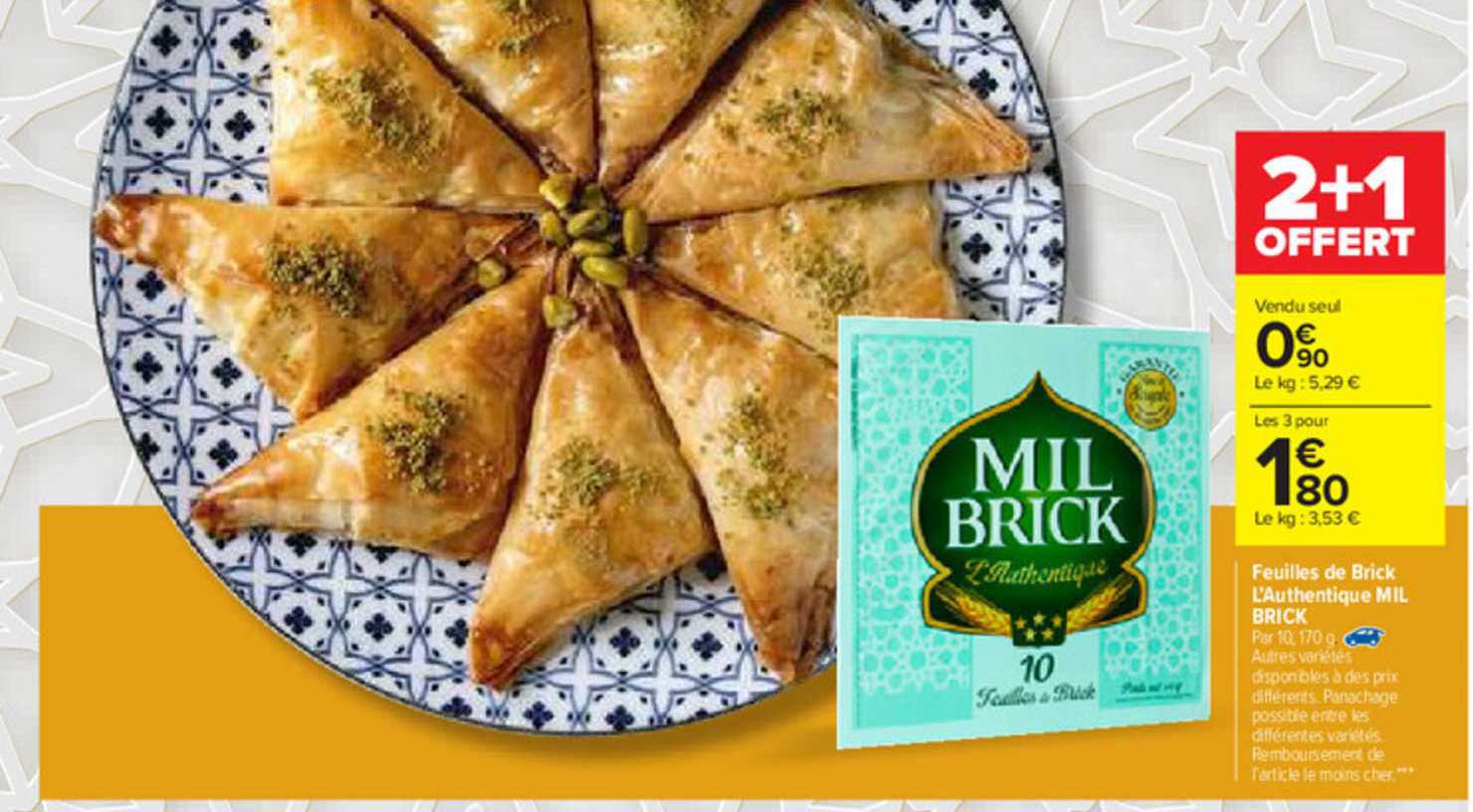 feuilles de brick l'authentique mil brick 2+1 offert