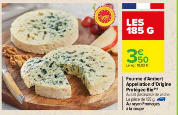fourme d'ambert appellation d'origine protégée bio