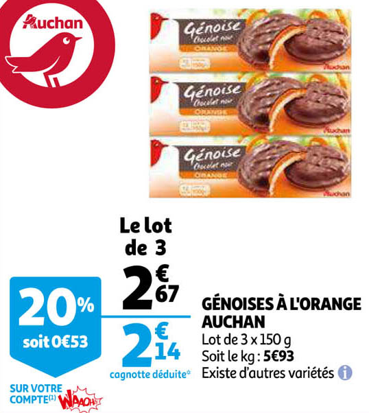 génoises à l'orange auchan