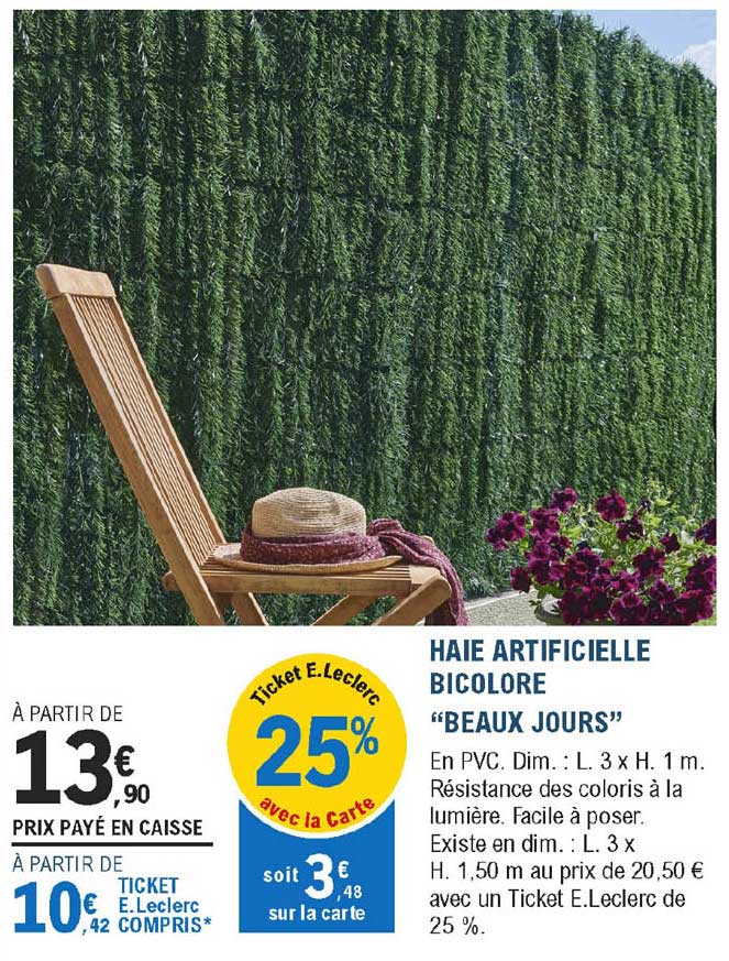 haie artificielle bicolore "beaux jours"