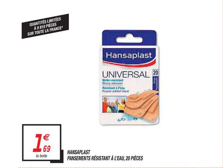 hansaplast pansements résistant à l'eau, 20 pièces