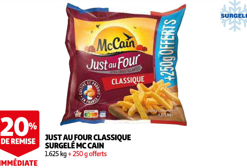 just au four classique surgelé mc cain