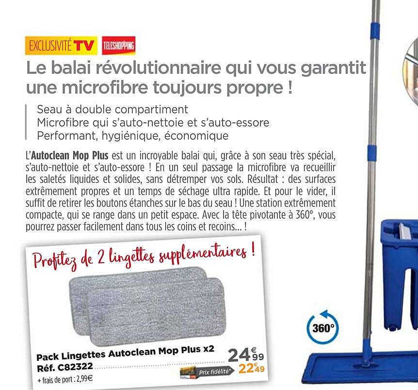l'autoclean mop plus , lingettes autoclean mop plus x2