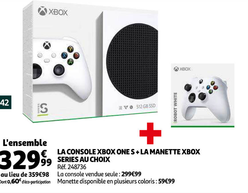 la console xbox one s + la manette xbox series au choix