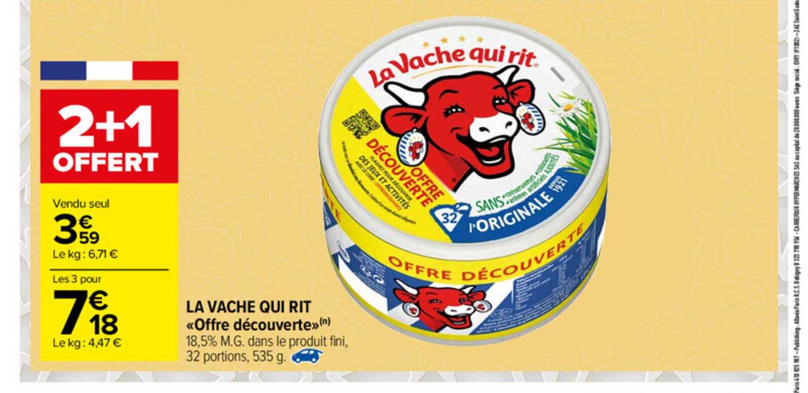 la vache qui rit «offre découverte» 2+1 offert