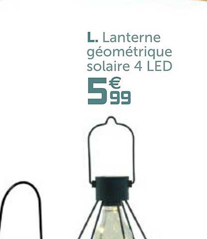 lanterne géométrique solaire 4 led