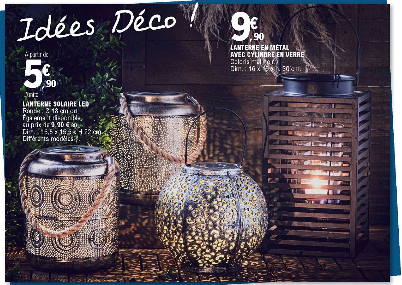 lanterne solaire led, lanterne en métal avec cylindre en verre