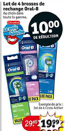 lot de 4 brosses de rechange oral-b