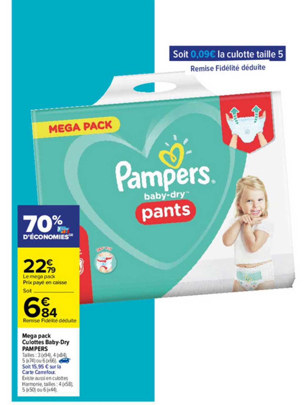 Mega Pack Culottes Baby Dry Pampers