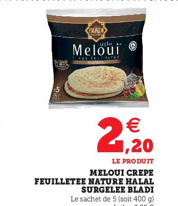 meloui crêpe feuilletée nature halal surgelée bladi