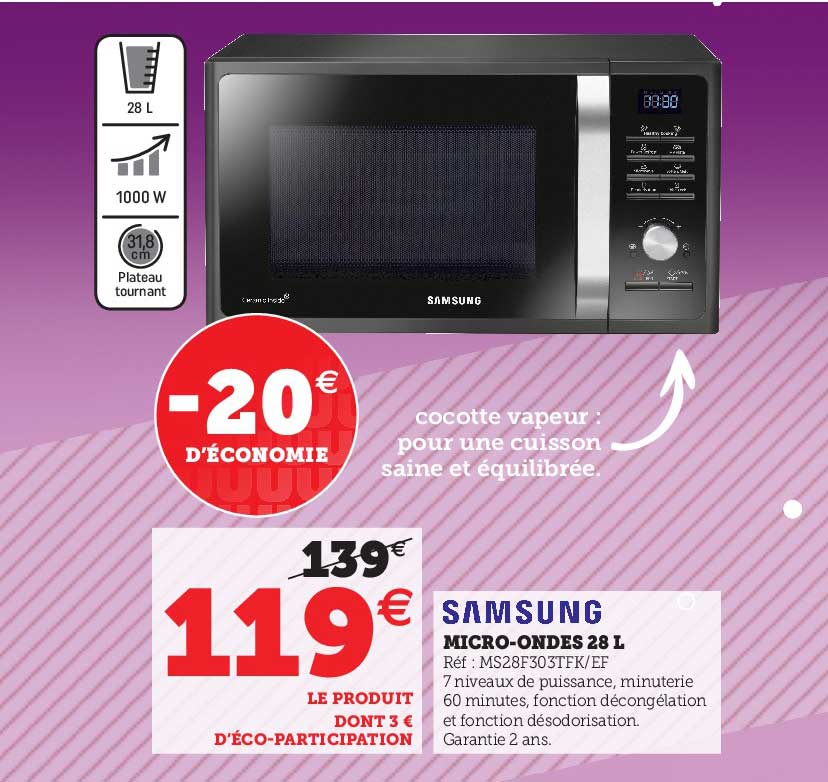 micro-ondes 28 l samsung