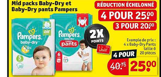 mid packs baby-dry et baby-dry pants pampers