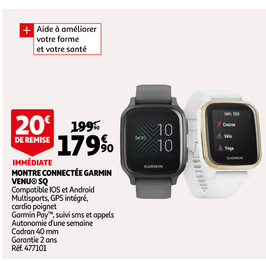 montre connectée garmin venu sq