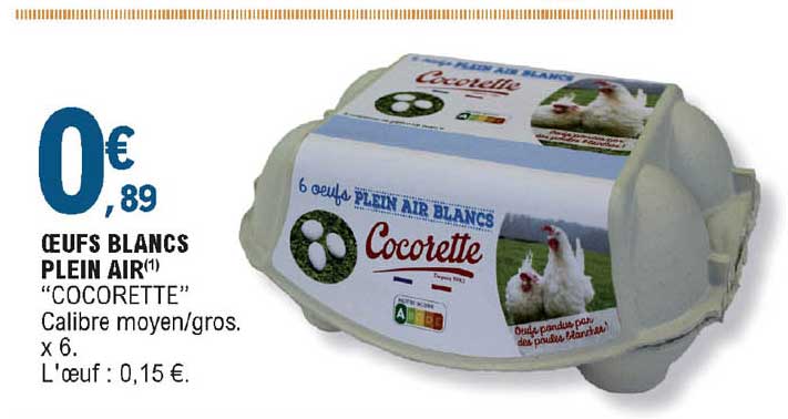 Oeufs Blancs Plein Air "cocorette"