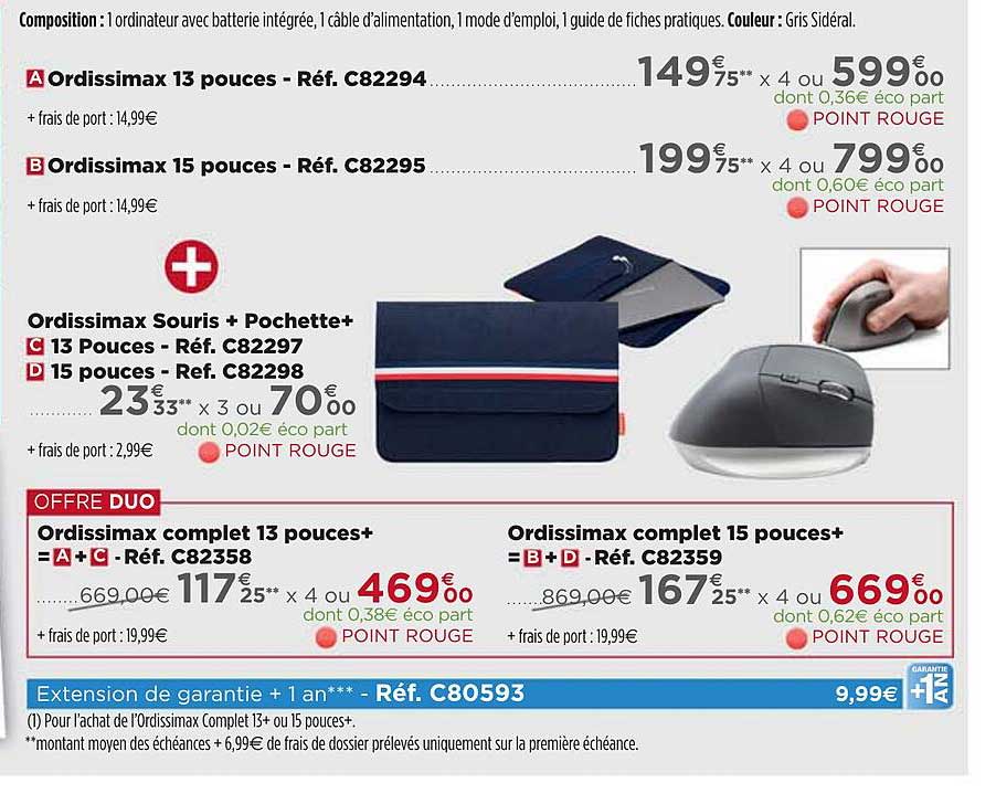 ordissimax 13 pouces, ordissimax 15 pouces