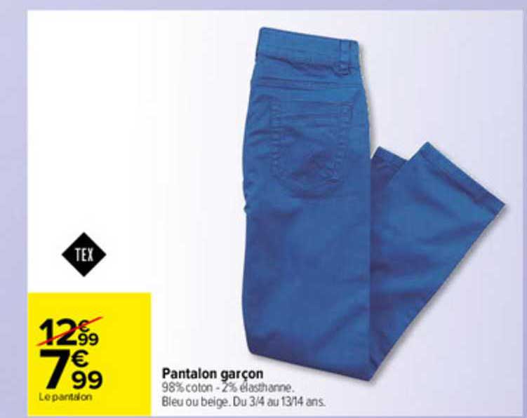 Pantalon Garçon Tex