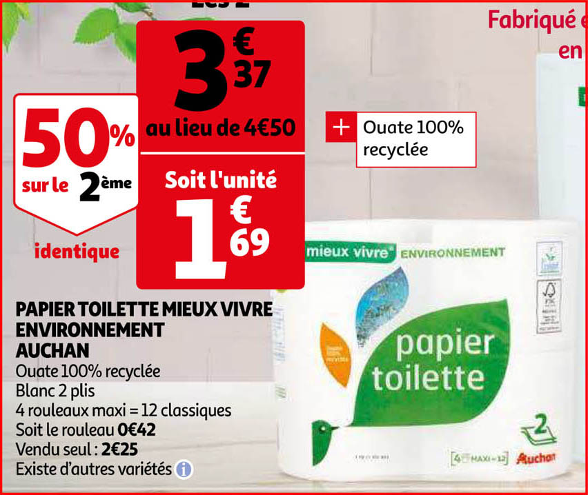 papier toilette mieux vivre environnement auchan