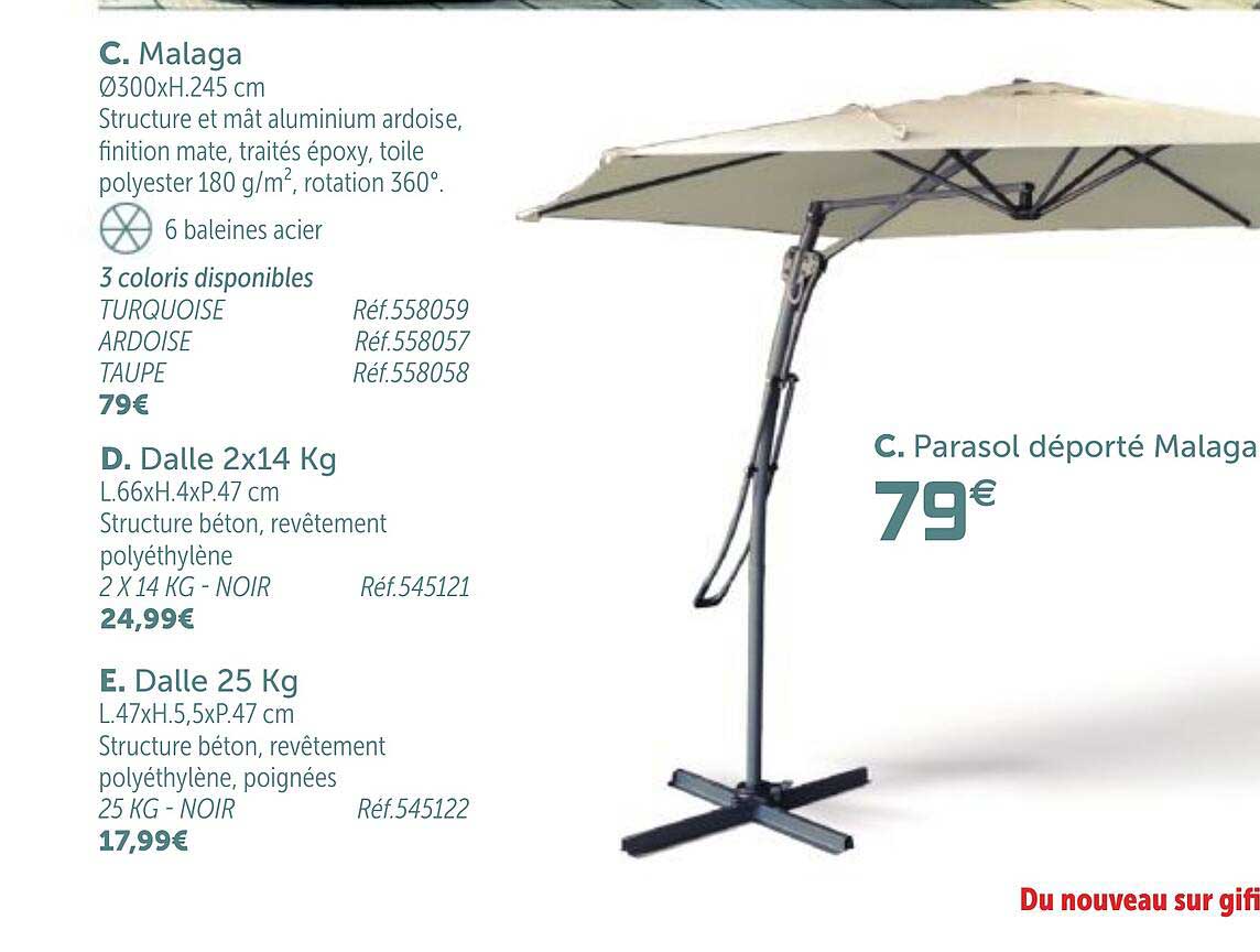 parasol déporté malaga