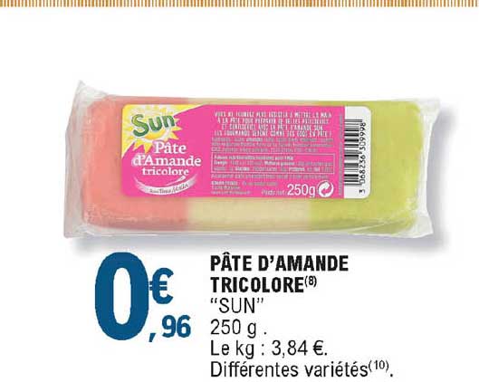 pâte d'amande tricolore "sun"