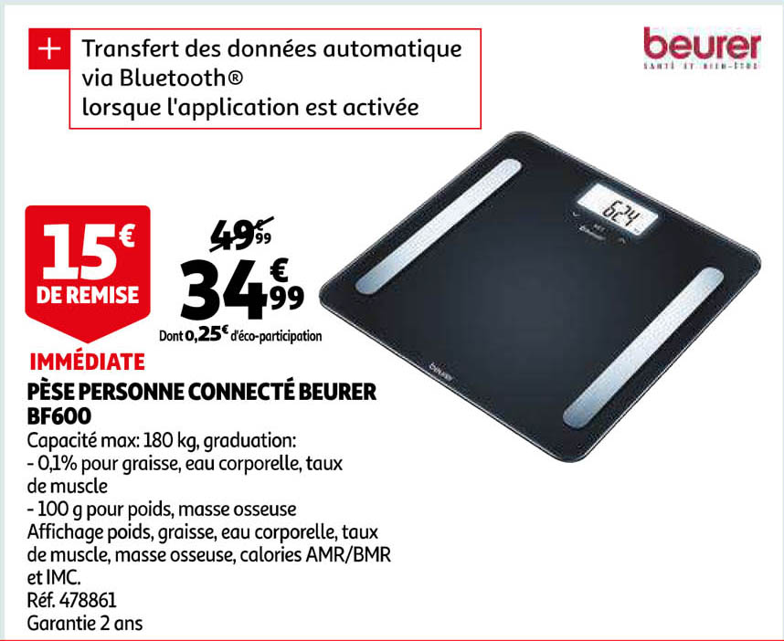 pèse personne connecté beurer bf600