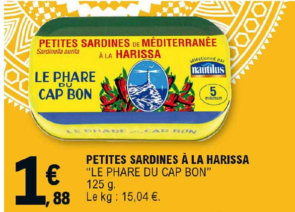 petites sardines à la harissa "le phare du cap bon"