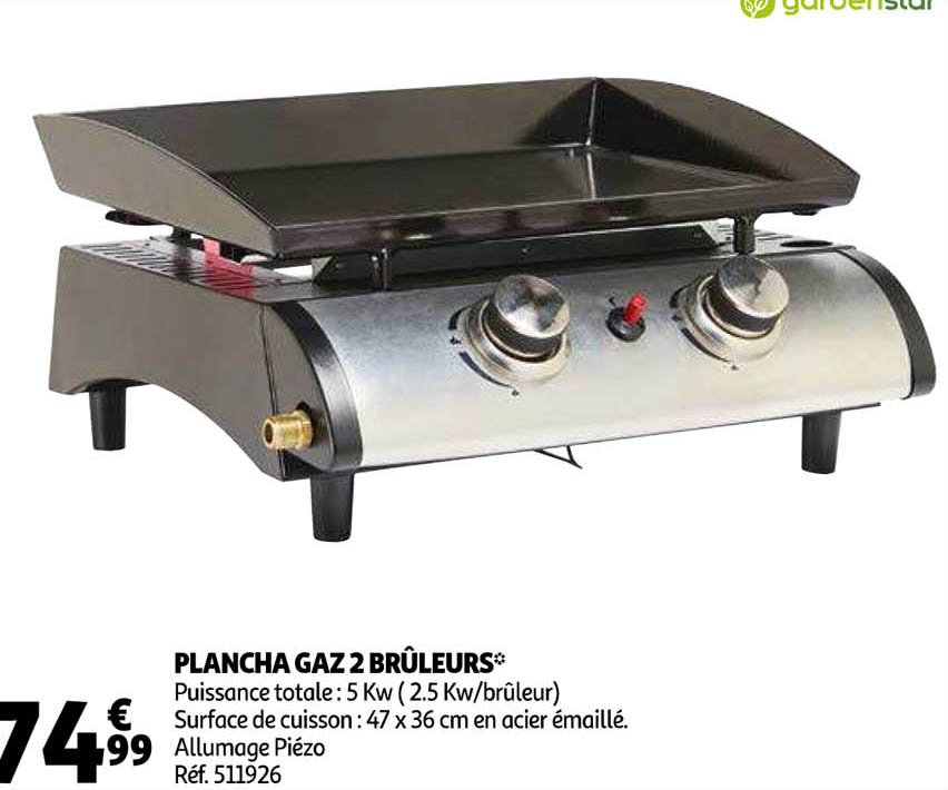 Plancha Gaz 2 Brûleurs