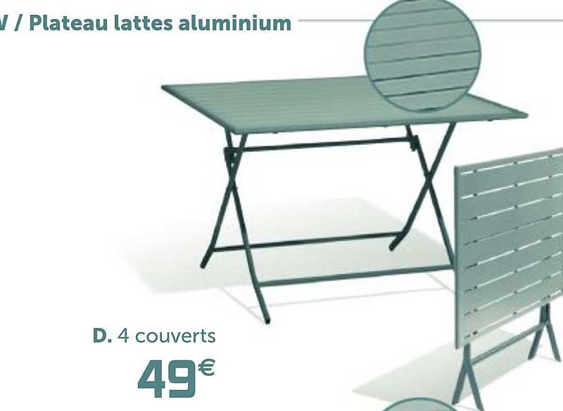 Plateau Lattes Aluminium 4 Couverts