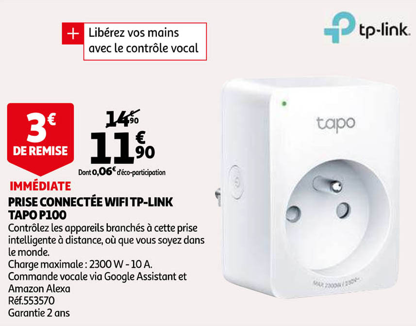 prise connectée wifi tp-lind tapo p100
