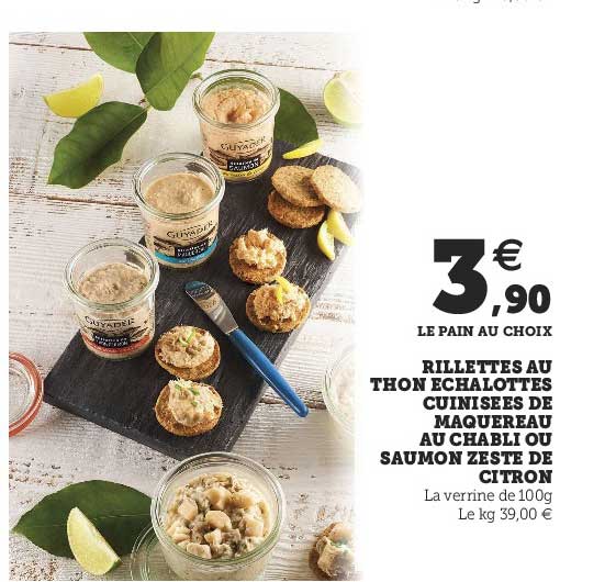 rillettes au thon échalottes cuisinées de maquereau au chabli ou saumon zeste de citron