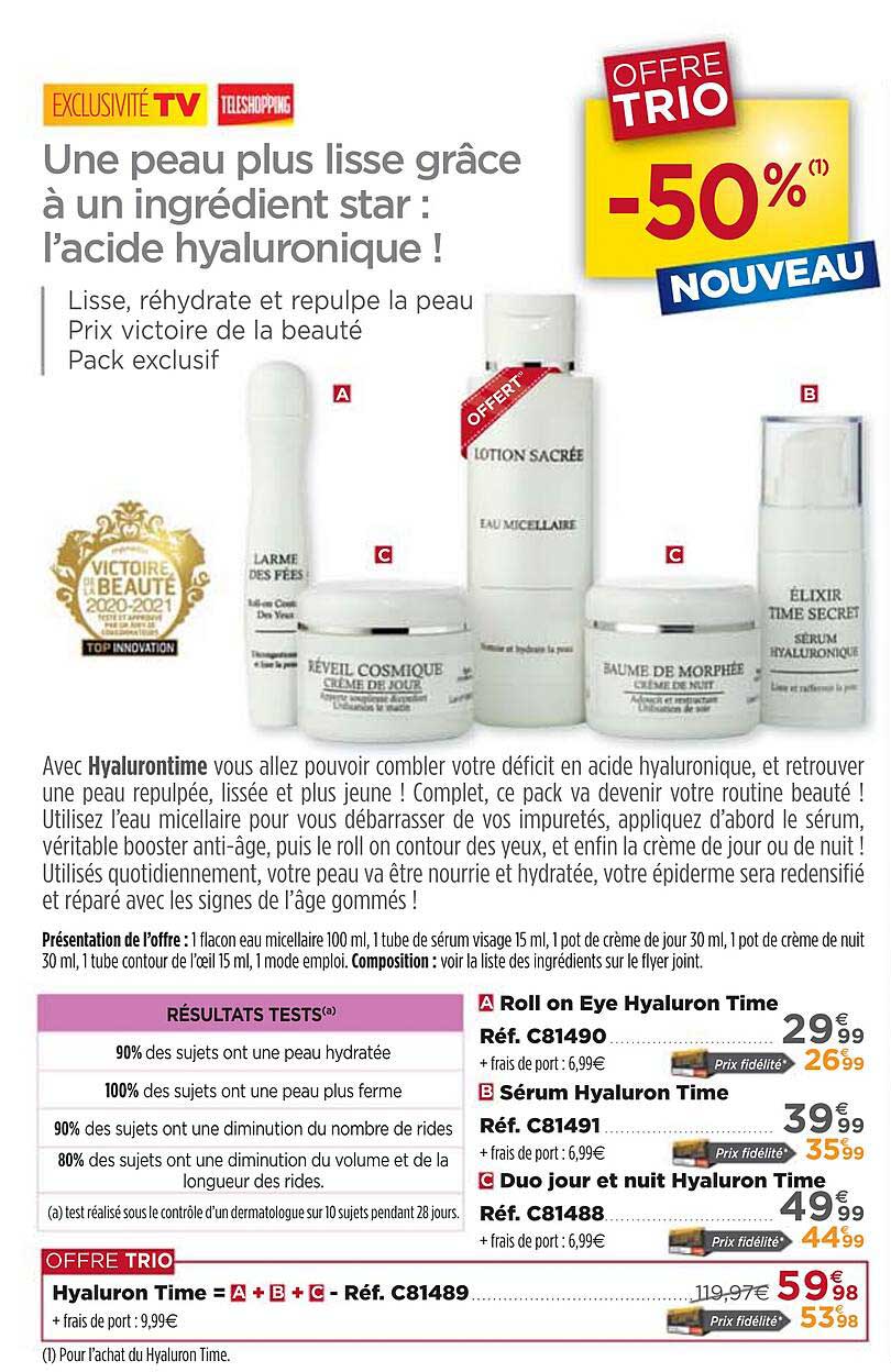 roll on eye hyaluron time, sérum hyaluron time, duo jour et nuit hyaluron time