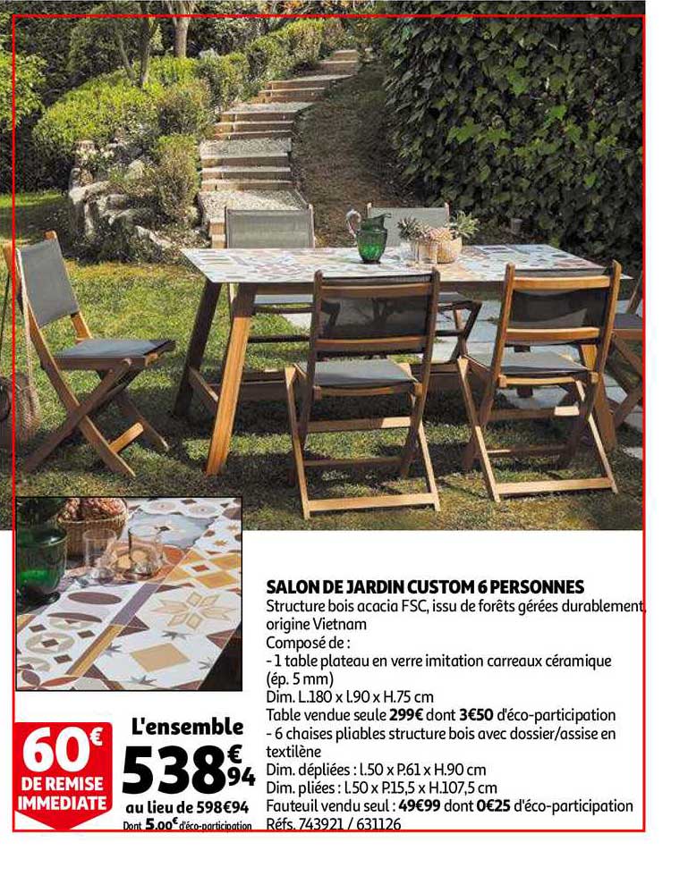 salon de jardin custom 6 personnes