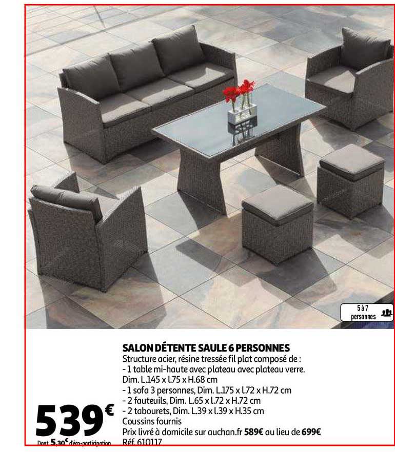 salon détente saule 6 personnes