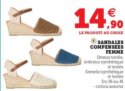 sandales compensées femme