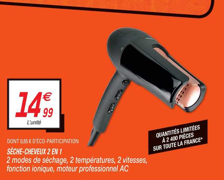 sèche-cheveux 2 en 1