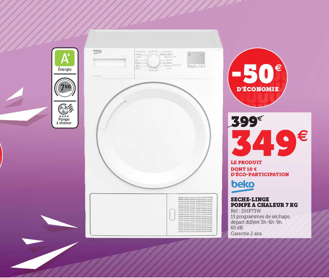 sèche-linge pompe à chaleur 7 kg beko
