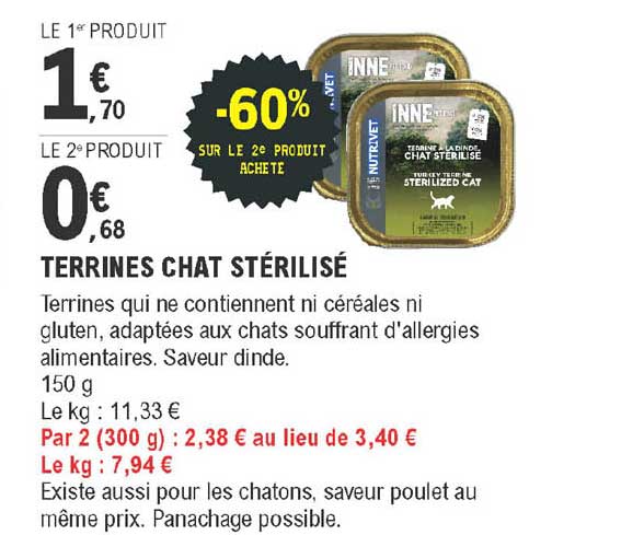 Terrines Chat Stérilisé Nutrivet