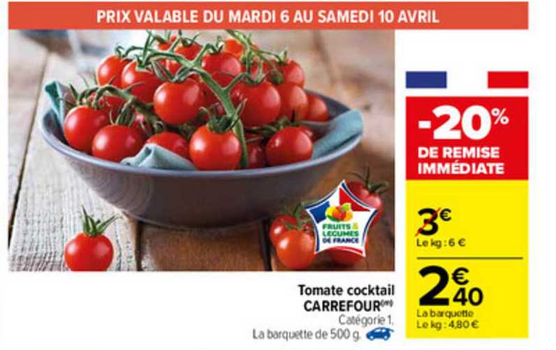 Tomate Cocktail Carrefour -20% De Remise Immédiate