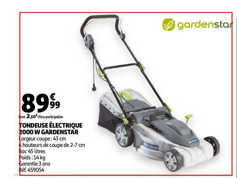 tondeuse électrique 2000w gardenstar